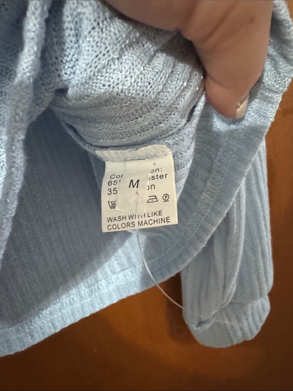 Light Blue Ribbed Button-Front Top & short set - Picture 6 of 7
